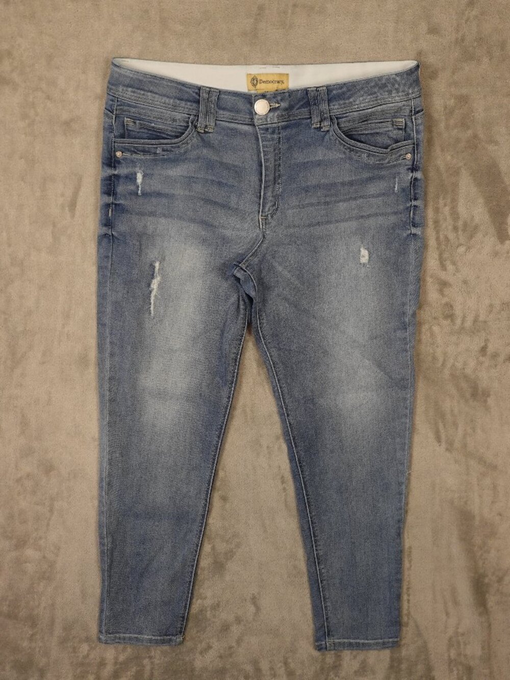 Democracy "Ab" Technology Skinny Ankle Jeans‎ Women's 16 Light Wash Denim